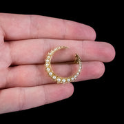 Antique Victorian Pearl Crescent Moon Brooch 18ct Gold