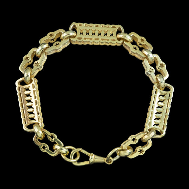 Victorian Style Albert Chain Bracelet Silver 18ct Gold Gilt