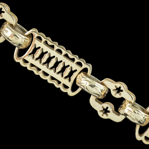 Victorian Style Albert Chain Bracelet Silver 18ct Gold Gilt