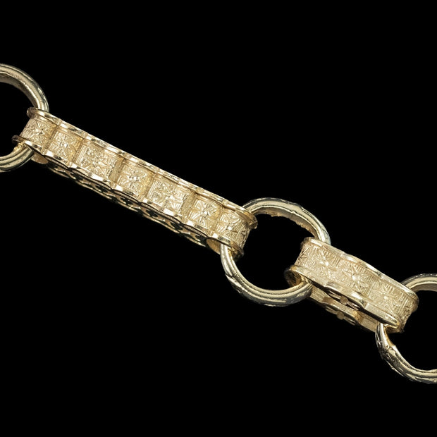 Victorian Style Albert Chain Bracelet Silver 18ct Gold Gilt