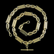 Victorian Style Albert Chain Necklace Silver 18ct Gold Gilt 24 Inch