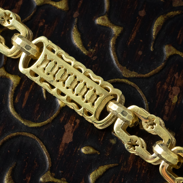 Victorian Style Albert Chain Necklace Silver 18ct Gold Gilt 24 Inch