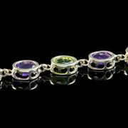 Edwardian Style Amethyst Peridot Bracelet 9ct Gold