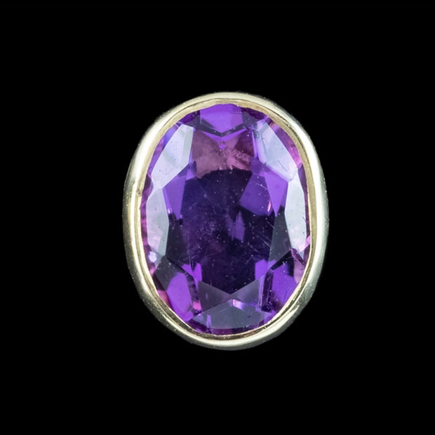 Edwardian Style Amethyst Stud Earrings 9ct Gold 
