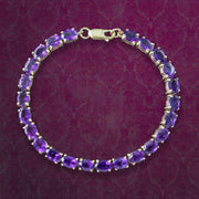 Amethyst Tennis Bracelet 9ct Gold