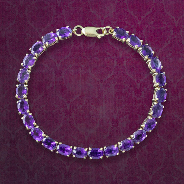 Amethyst Tennis Bracelet 9ct Gold