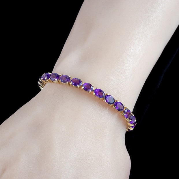 Amethyst Tennis Bracelet 9ct Gold