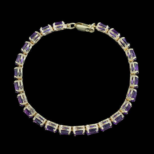 Amethyst Tennis Bracelet 9ct Gold