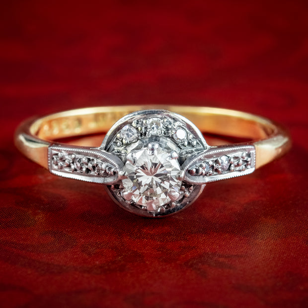 Antique Art Deco Diamond Cluster Ring 0.36ct Total