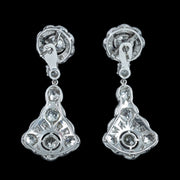 Antique Art Deco Diamond Earrings Night And Day 2.9ct Total