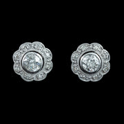 Antique Art Deco Diamond Earrings Night And Day 2.9ct Total