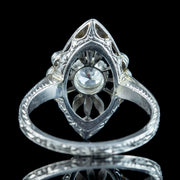 Antique Art Deco Diamond Navette Ring 0.65ct Total