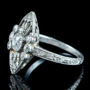 Antique Art Deco Diamond Navette Ring 0.65ct Total