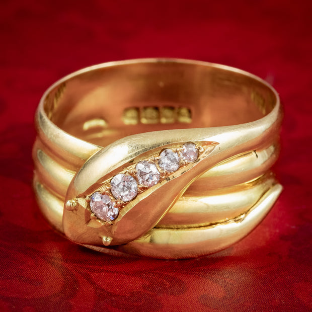 Antique Art Deco Diamond Snake Ring Dated 1920