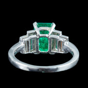 Antique Art Deco Emerald Diamond Ring 1.8ct Emerald