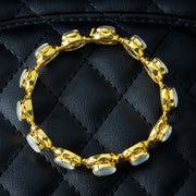 Antique Art Deco Moonstone Bracelet 18ct Gold Cased