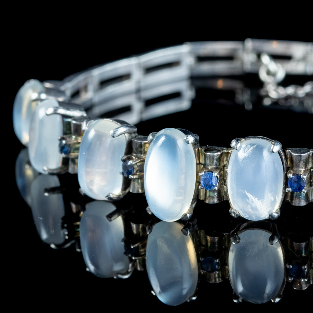 Moonstone and antiqued high quality silver bracelet