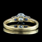 Antique Art Deco Diamond Sapphire Trilogy Ring 0.30ct Diamond