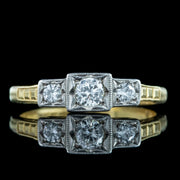 Antique Art Deco Diamond Trilogy Ring 0.40ct Total