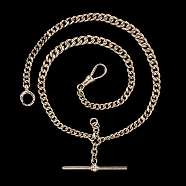 Antique Edwardian Albert Chain 9ct Gold 