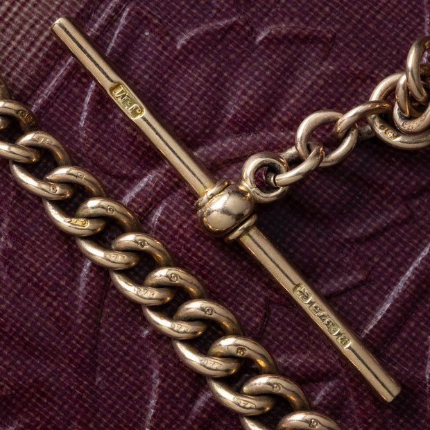 Antique Edwardian Albert Chain 9ct Gold 