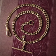 Antique Edwardian Albert Chain 9ct Gold 