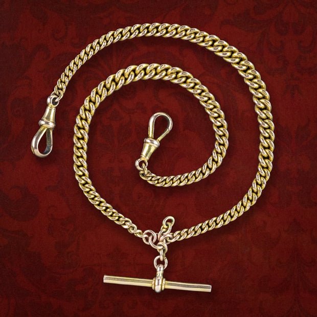 Antique Edwardian Albert Chain 9ct Gold