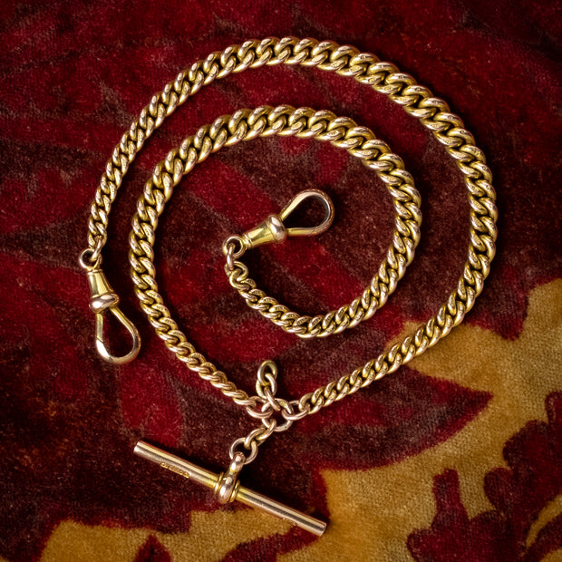 Antique Edwardian Albert Chain 9ct Gold