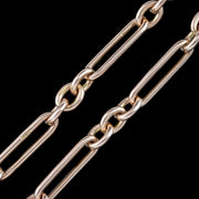 Antique Edwardian Albert Chain 9ct Rose Gold Dated 1916