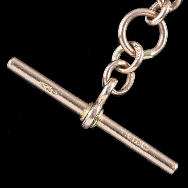 Antique Edwardian Albert Bracelet 9ct Gold Curb Chain 