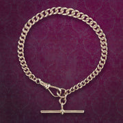 Antique Edwardian Albert Bracelet 9ct Gold Curb Chain 