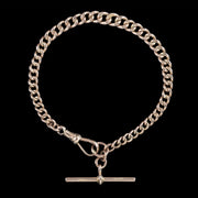 Antique Edwardian Albert Bracelet 9ct Gold Curb Chain 