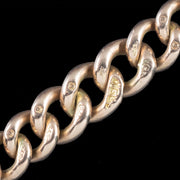 Antique Edwardian Albert Bracelet 9ct Gold Curb Chain 