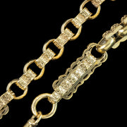 Antique Edwardian Albert Chain Bracelet Silver Gold Gilt Dated 1901