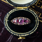 Antique Edwardian Almandine Garnet Ring Dated 1909