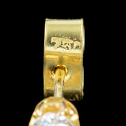 Antique Edwardian Amethyst Diamond Drop Earrings 18ct Gold 7.5ct Amethysts