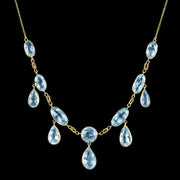 Antique Edwardian Aquamarine Dropper Necklace 36ct Total