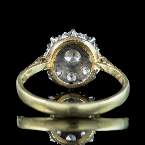 Antique Edwardian Diamond Cluster Ring 1ct Total 