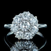 Antique Edwardian Diamond Cluster Ring 1.8ct Total