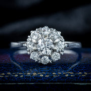 Antique Edwardian Diamond Cluster Ring 1.5ct Total