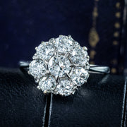 Antique Edwardian Diamond Cluster Ring 1.8ct Total