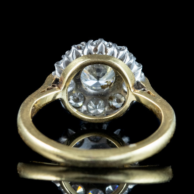 Antique Edwardian Diamond Daisy Cluster Ring 1.6ct Total