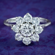 Antique Edwardian Diamond Daisy Cluster Ring 2.25ct Total
