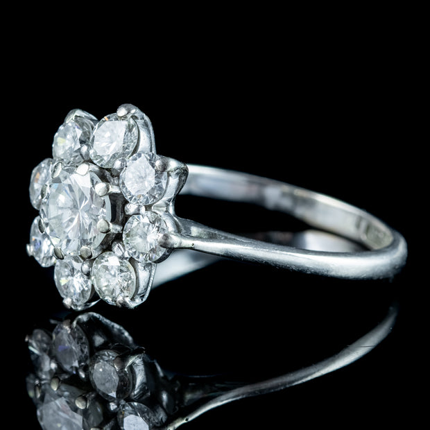 Antique Edwardian Diamond Daisy Cluster Ring 2.25ct Total