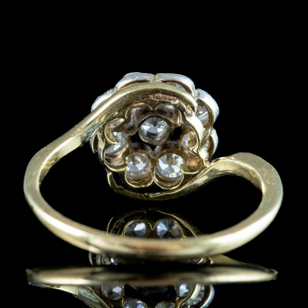 Antique Edwardian Diamond Daisy Cluster Ring 0.64ct Total