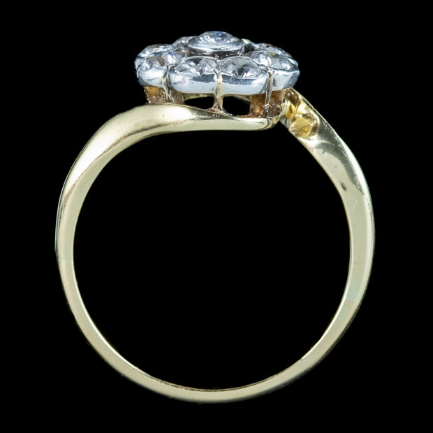 Antique Edwardian Diamond Daisy Cluster Ring 0.64ct Total