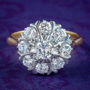 Antique Edwardian Diamond Daisy Cluster Ring 1.5ct Total