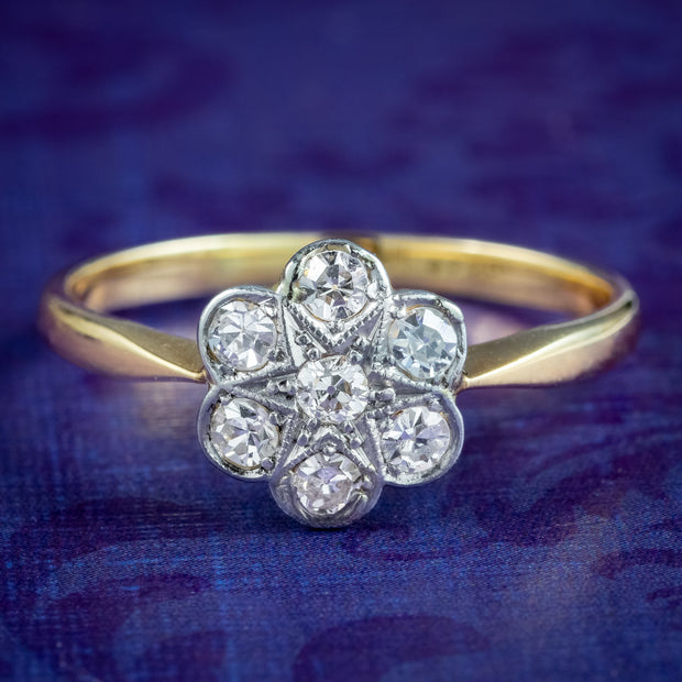 Antique Edwardian Diamond Daisy Cluster Ring 0.35ct Total