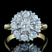 Antique Edwardian Diamond Daisy Cluster Ring 1.5ct Total