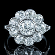 Antique Edwardian Diamond Daisy Cluster Ring 3ct Total